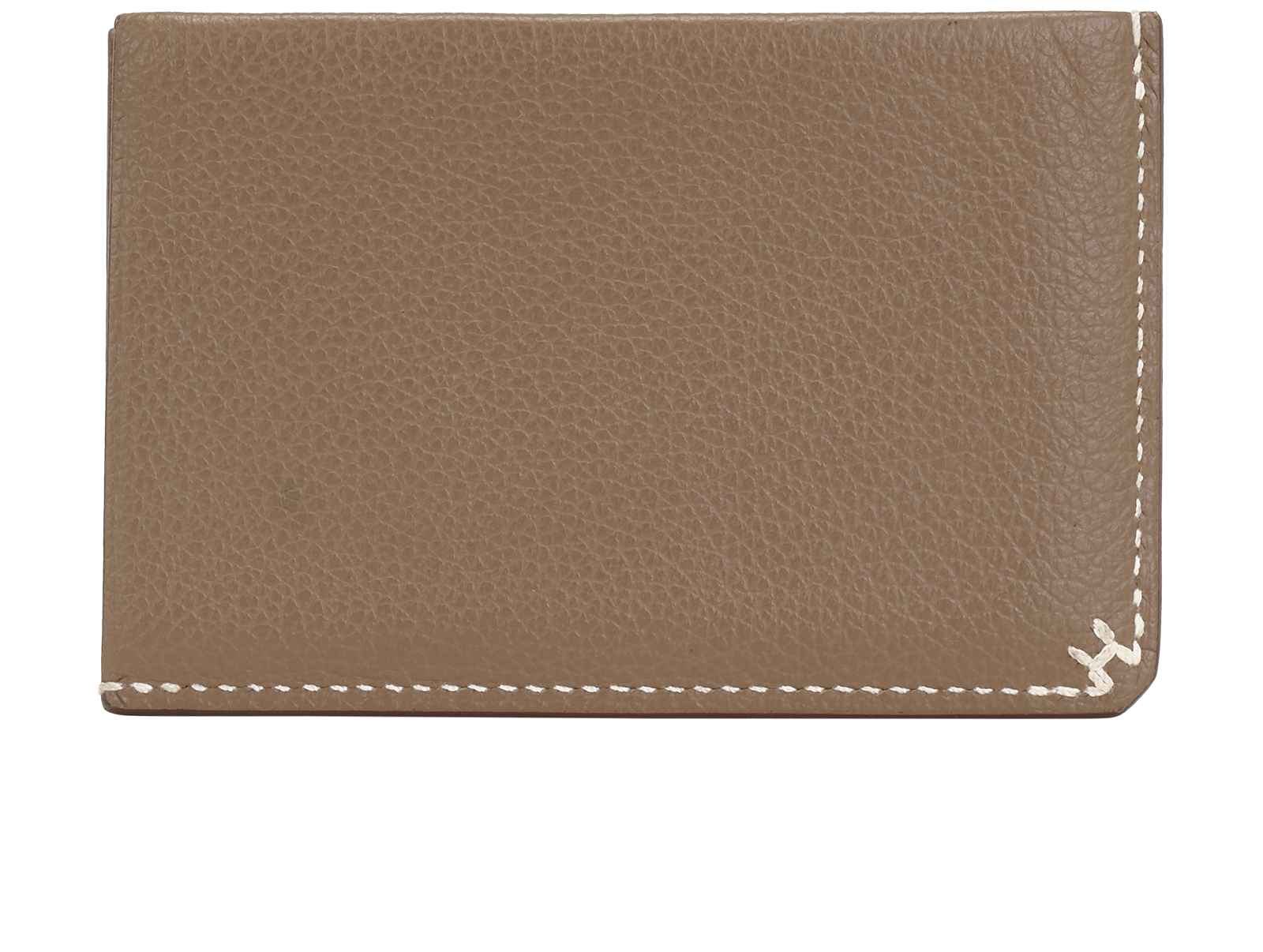 H Sellier Card Holder, &pound;175, Accessories, Taupe, Leather, Back view